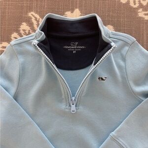 VINEYARD VINES 1/4 zip Toddler Sweater in Baby Blue 3T